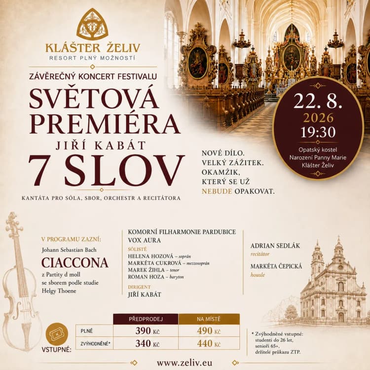 Event image Světová premiéra | Jiří Kabát: 7 Slov | Komorní filharmonie Pardubice | Klášter Želiv